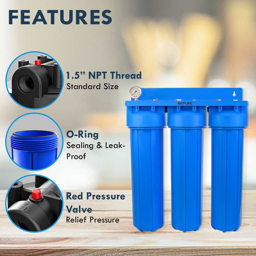 Bepure WH 3 Whole House Water Filter with 3 Stage Filtration