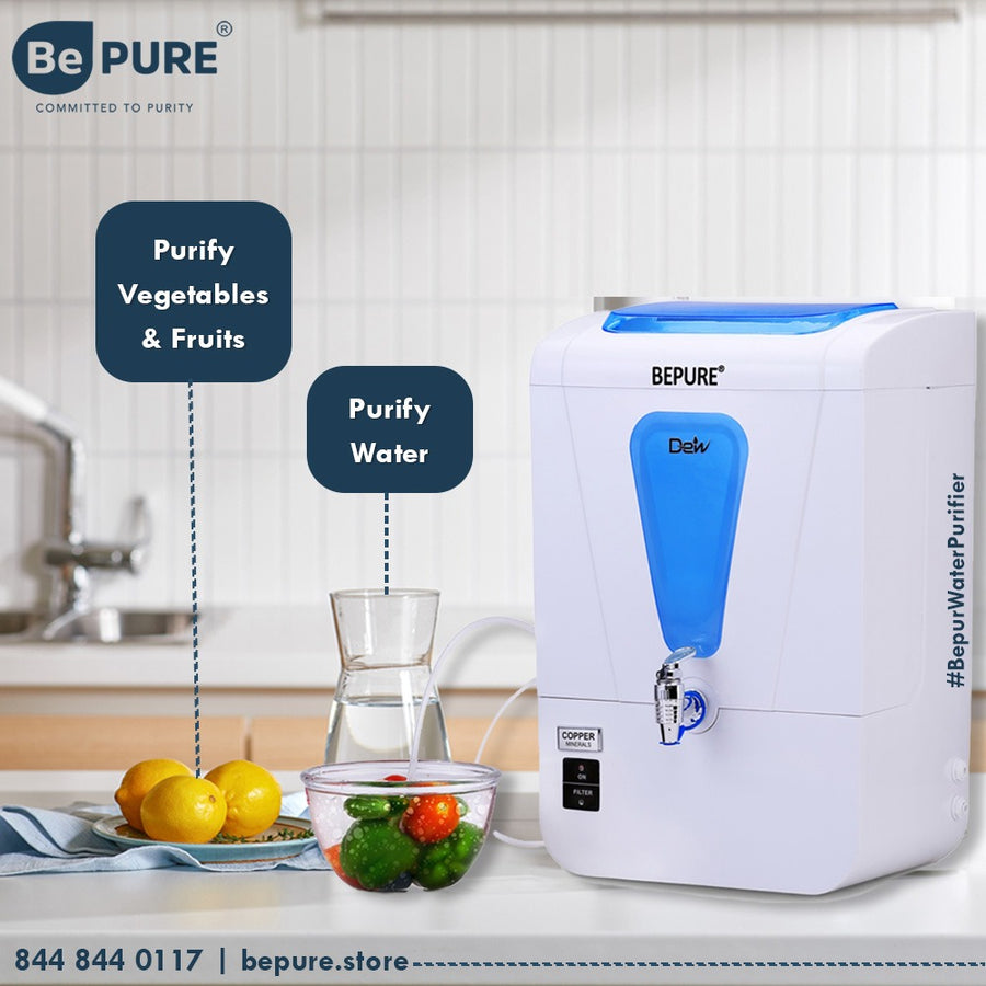 Bepure Dew 10L RO+UV+UF+TDS+ Alkaline Water Purifier with built in Vegetable and Fruit Purifier Machine