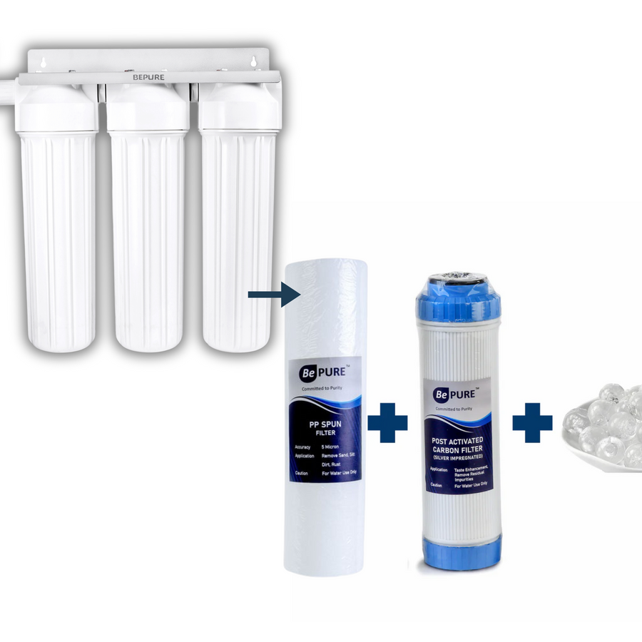 Refill Filter Refill for MF 3 Whole House Water Filter ( Depth Bag Filter+ Carbon Fi