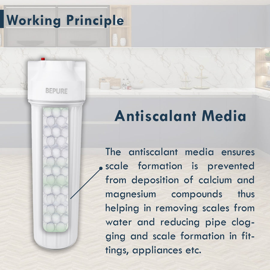 Bepure Whole House Antiscalant Filter | Salt Free Water Softener for home