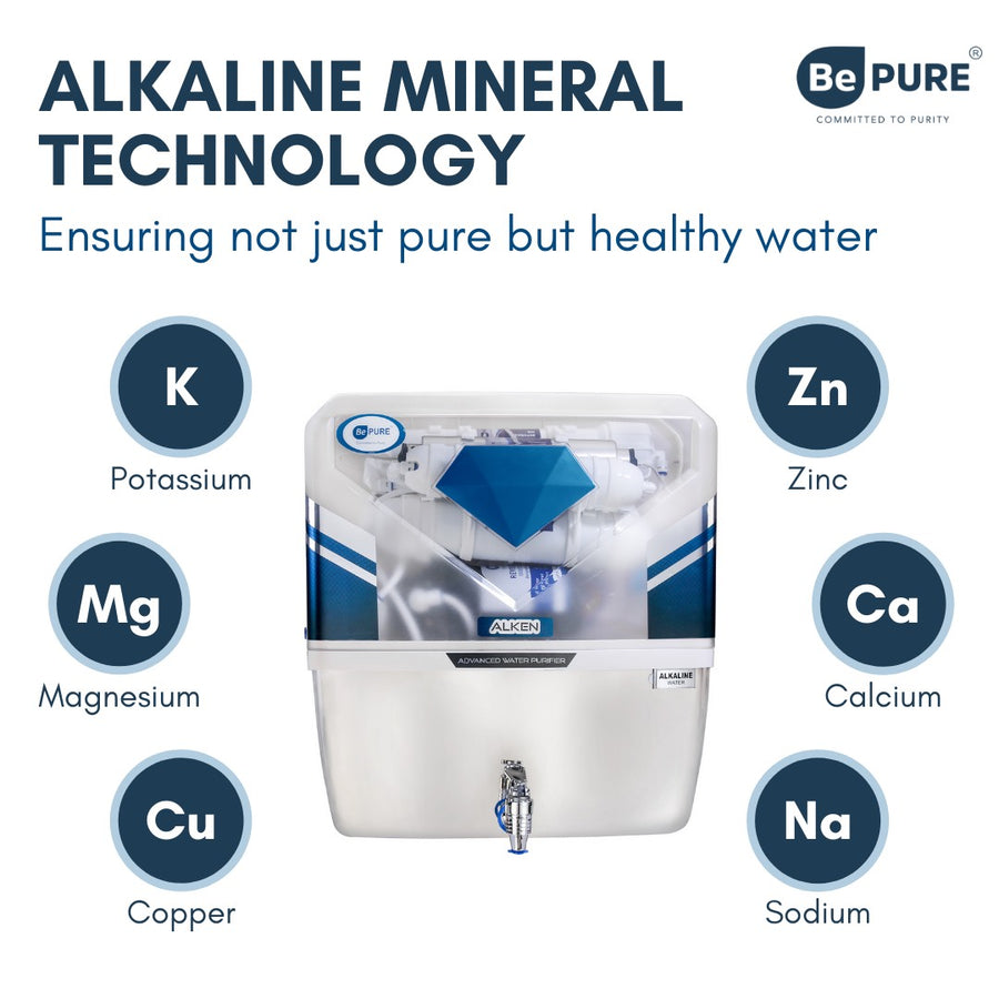 Bepure Alken CP Stainless Steel Tank 12L RO+UV+UF+TDS+Copper Alkaline Water Purifier